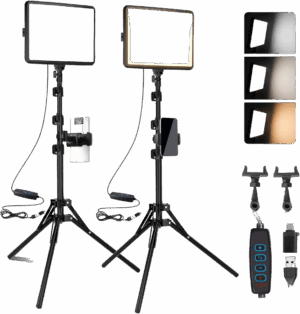 2-Pack LED Video Light Kit, NiceVeedi Studio Light, 2800-6500K Dimmable Photography